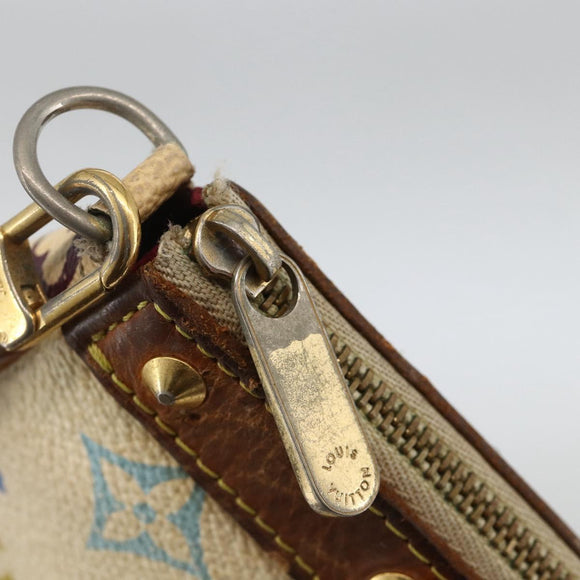LOUIS VUITTON Multicolor Pochette Accessoires Pouch White M92649 Auth YKZ487