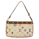 LOUIS VUITTON Multicolor Pochette Accessoires Pouch White M92649 Auth YKZ487-13