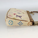 LOUIS VUITTON Multicolor Pochette Accessoires Pouch White M92649 Auth YKZ487-4