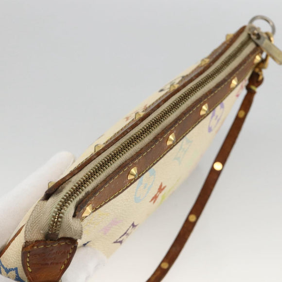 LOUIS VUITTON Multicolor Pochette Accessoires Pouch White M92649 Auth YKZ487
