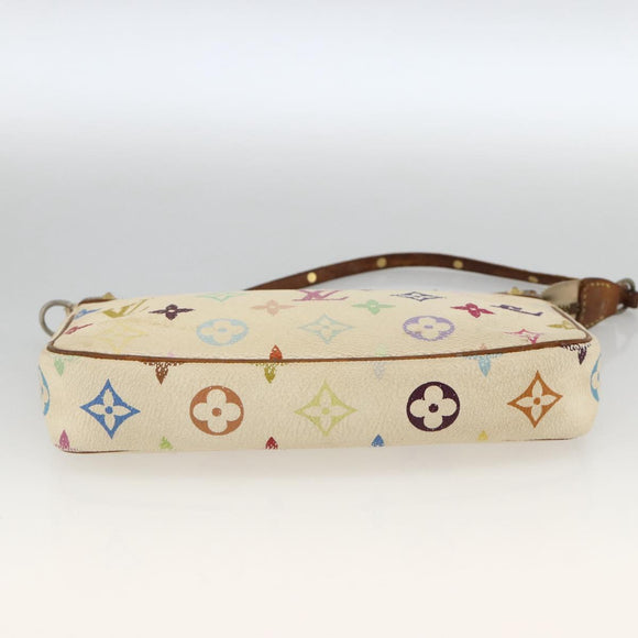 LOUIS VUITTON Multicolor Pochette Accessoires Pouch White M92649 Auth YKZ487