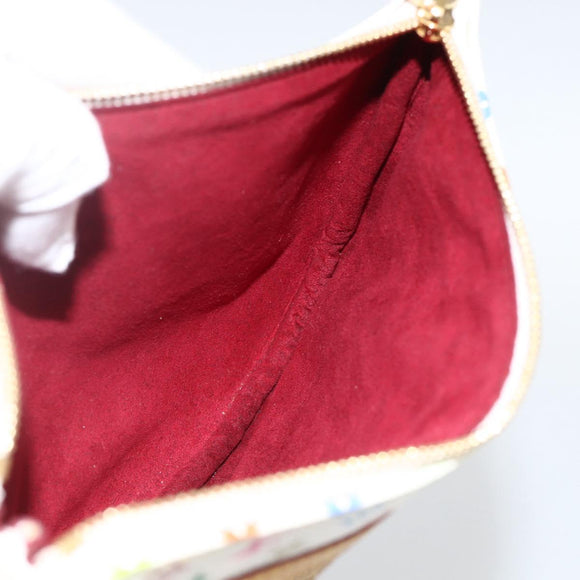 LOUIS VUITTON Monogram Multicolor Pochette GM Pouch White M60027 Auth YKZ490A