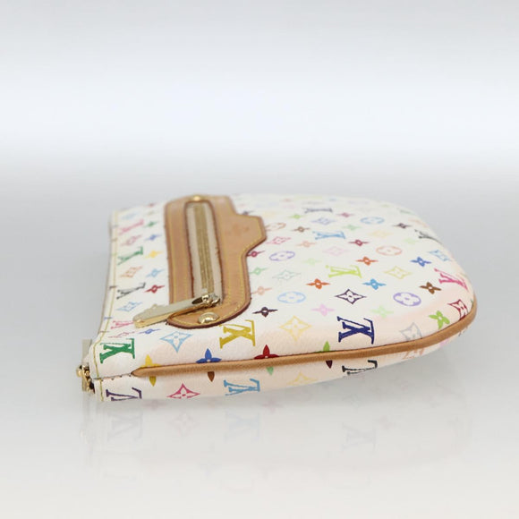 LOUIS VUITTON Monogram Multicolor Pochette GM Pouch White M60027 Auth YKZ490A