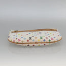 LOUIS VUITTON Monogram Multicolor Pochette GM Pouch White M60027 Auth YKZ490A-7