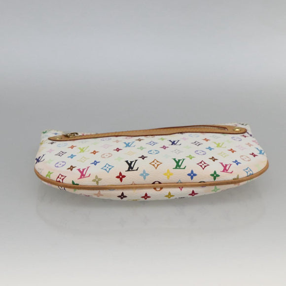 LOUIS VUITTON Monogram Multicolor Pochette GM Pouch White M60027 Auth YKZ490A