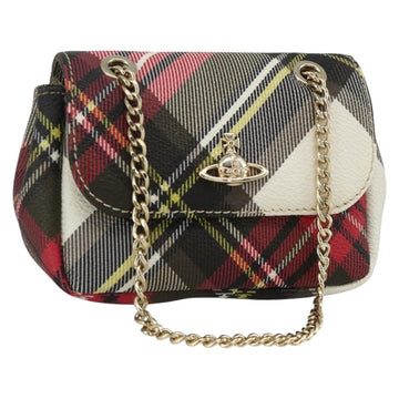 Vivienne Westwood Chain Shoulder Bag PVC Leather Pink Gold Auth YKZ491A