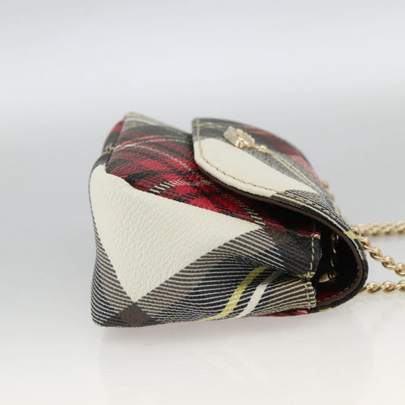 Vivienne Westwood Chain Shoulder Bag PVC Leather Pink Gold Auth YKZ491A