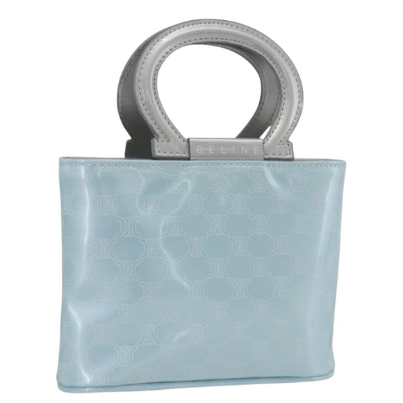 CELINE Macadam Canvas Hand Pouch Light Blue Auth YKZ501A