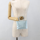 CELINE Macadam Canvas Hand Pouch Light Blue Auth YKZ501A-17