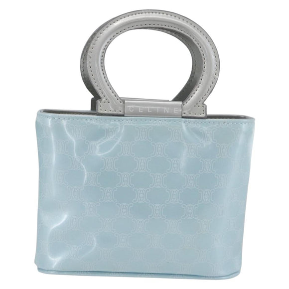 CELINE Macadam Canvas Hand Pouch Light Blue Auth YKZ501A