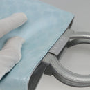 CELINE Macadam Canvas Hand Pouch Light Blue Auth YKZ501A-6
