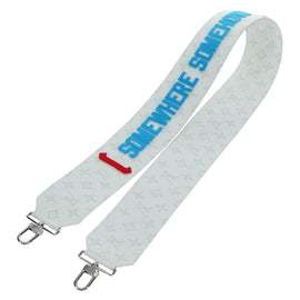 LOUIS VUITTON Bandouliere 80 Shoulder Strap 48.8"" White J02536 LV Auth YKZ505M