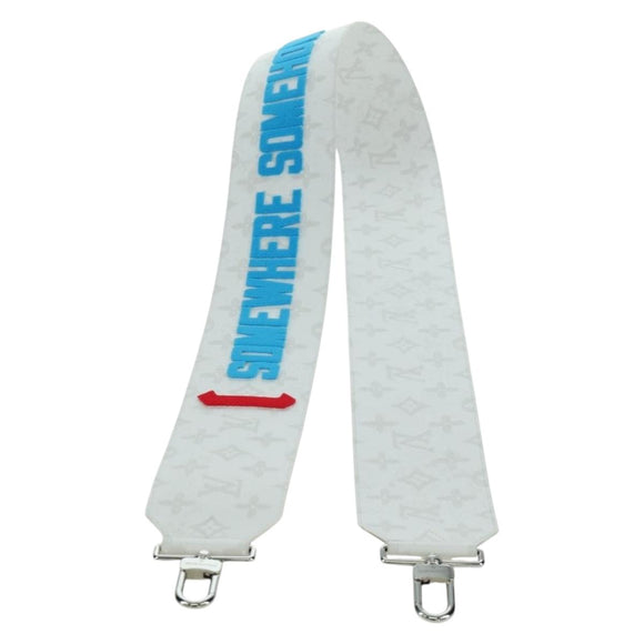 LOUIS VUITTON Bandouliere 80 Shoulder Strap 48.8"" White J02536 LV Auth YKZ505M