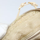 PRADA Hand Bag Nylon Beige Gold Auth YKZ516-17