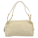PRADA Hand Bag Nylon Beige Gold Auth YKZ516-2