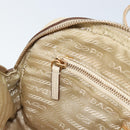 PRADA Hand Bag Nylon Beige Gold Auth YKZ516-21