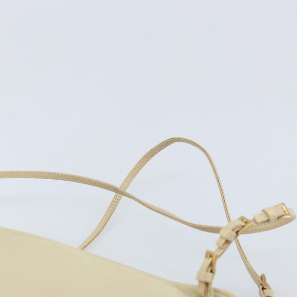 PRADA Hand Bag Nylon Beige Gold Auth YKZ516
