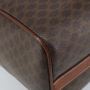 CELINE Macadam Canvas Boston Bag PVC Leather Brown Gold Auth YKZ518-14