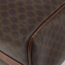 CELINE Macadam Canvas Boston Bag PVC Leather Brown Gold Auth YKZ518-15