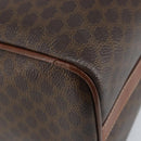 CELINE Macadam Canvas Boston Bag PVC Leather Brown Gold Auth YKZ518-16