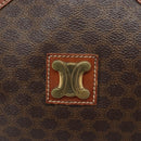 CELINE Macadam Canvas Boston Bag PVC Leather Brown Gold Auth YKZ518-17