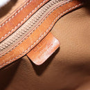 CELINE Macadam Canvas Boston Bag PVC Leather Brown Gold Auth YKZ518-19