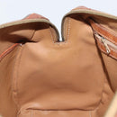 CELINE Macadam Canvas Boston Bag PVC Leather Brown Gold Auth YKZ518-21