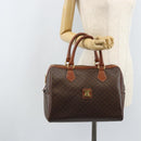 CELINE Macadam Canvas Boston Bag PVC Leather Brown Gold Auth YKZ518-24