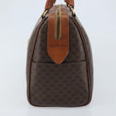 CELINE Macadam Canvas Boston Bag PVC Leather Brown Gold Auth YKZ518-4