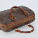 CELINE Macadam Canvas Boston Bag PVC Leather Brown Gold Auth YKZ518-6