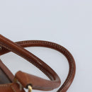CELINE Macadam Canvas Boston Bag PVC Leather Brown Gold Auth YKZ518-8