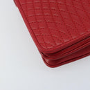 BALLY Hand Bag Leather 2way Red Gold Auth YKZ519A-13