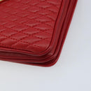 BALLY Hand Bag Leather 2way Red Gold Auth YKZ519A-14