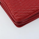 BALLY Hand Bag Leather 2way Red Gold Auth YKZ519A-15
