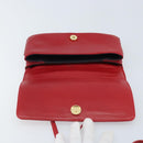 BALLY Hand Bag Leather 2way Red Gold Auth YKZ519A-17