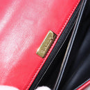BALLY Hand Bag Leather 2way Red Gold Auth YKZ519A-18