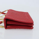 BALLY Hand Bag Leather 2way Red Gold Auth YKZ519A-5