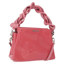 Miu Miu Hand Bag Patent leather 2way Pink Silver Auth YKZ520-1