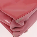 Miu Miu Hand Bag Patent leather 2way Pink Silver Auth YKZ520-10