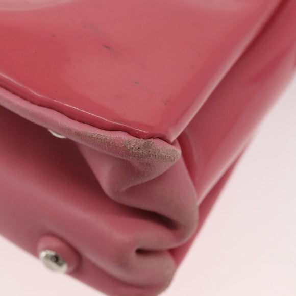 Miu Miu Hand Bag Patent leather 2way Pink Silver Auth YKZ520