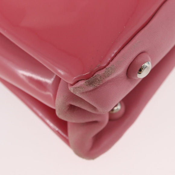 Miu Miu Hand Bag Patent leather 2way Pink Silver Auth YKZ520