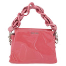 Miu Miu Hand Bag Patent leather 2way Pink Silver Auth YKZ520-13