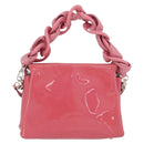 Miu Miu Hand Bag Patent leather 2way Pink Silver Auth YKZ520-2