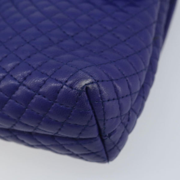 BALLY Chain Shoulder Bag Leather Purple Gold Auth YKZ523A