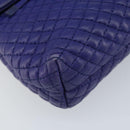BALLY Chain Shoulder Bag Leather Purple Gold Auth YKZ523A-11