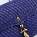 BALLY Chain Shoulder Bag Leather Purple Gold Auth YKZ523A-15
