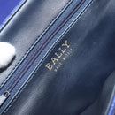 BALLY Chain Shoulder Bag Leather Purple Gold Auth YKZ523A-17