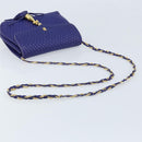 BALLY Chain Shoulder Bag Leather Purple Gold Auth YKZ523A-7