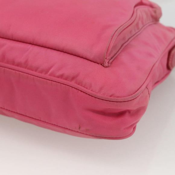 PRADA Shoulder Bag Nylon Pink Gold Auth YKZ524