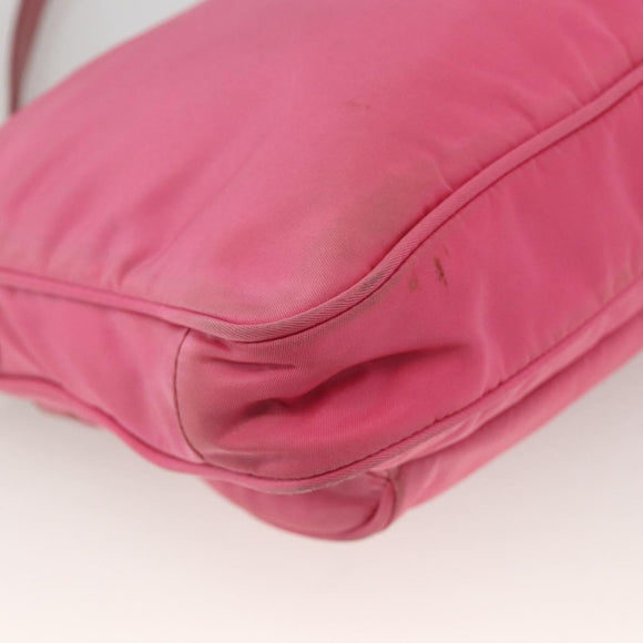 PRADA Shoulder Bag Nylon Pink Gold Auth YKZ524